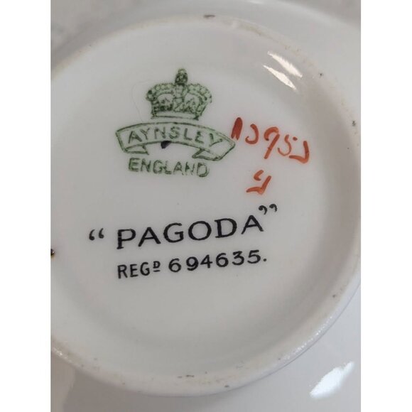 AYNSLEY Pagoda Teacup & Saucer - Made in England - Picture 6 of 9